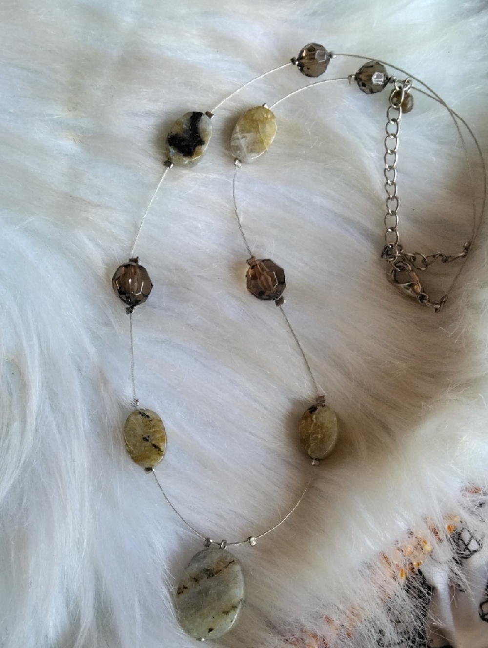 🌈5/$15 SALE Labradorite And Glass Gemstone Necklace
